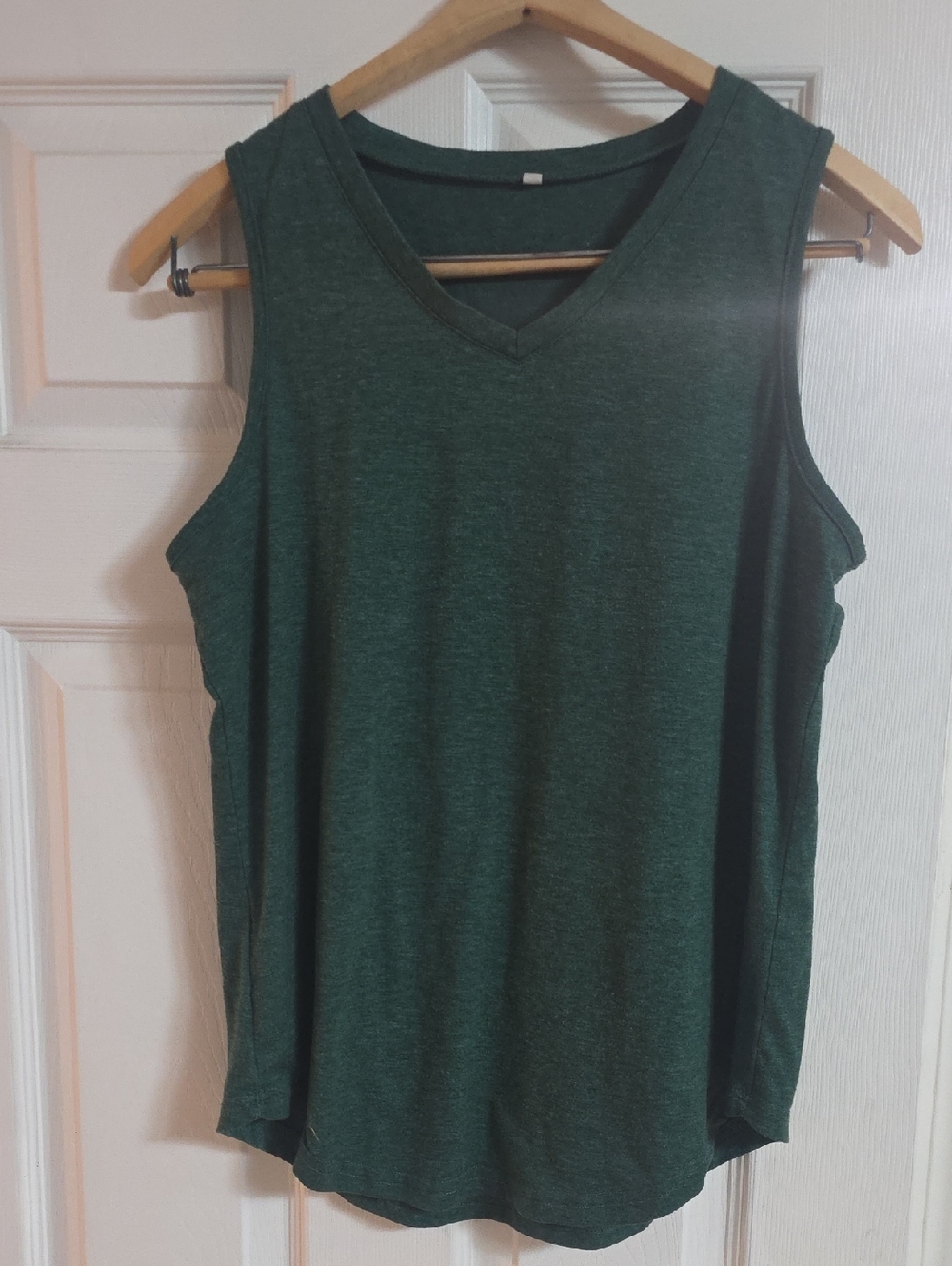 Women's V-Neck Sleeveless Tank Top - Dark Green